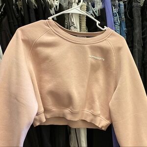 Alphalete Pink Boxy Crop Sweatshirt